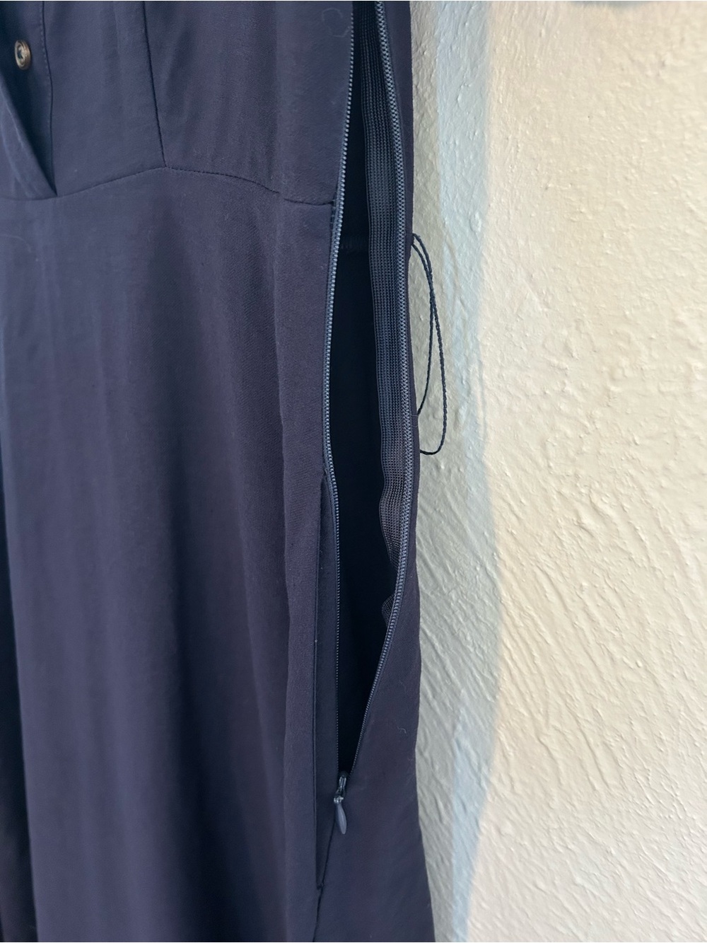 Tuckernuck Navy Maxi Dress Belted Tie Waist Pockets| Classy Academia Preppy| M - Picture 6 of 9